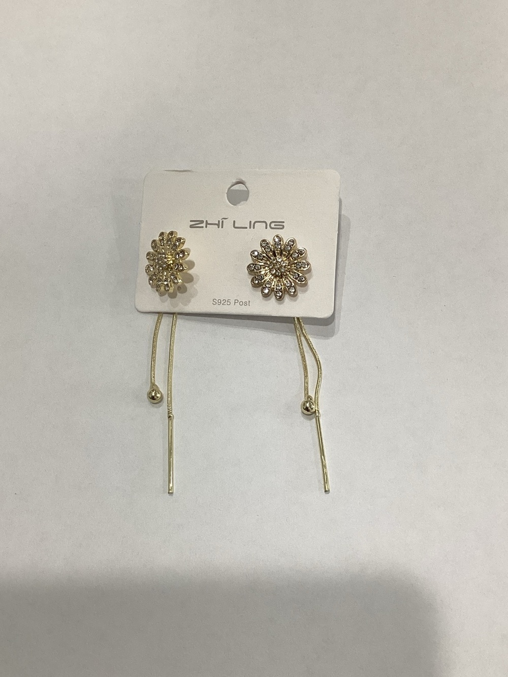Gold Floral Drop Earrings